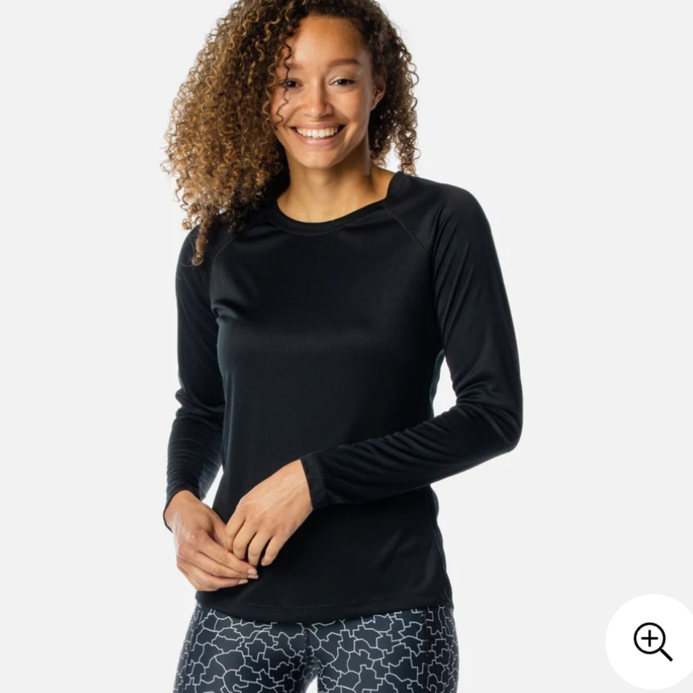 NWT Vapor Apparel long sleeve black swim top with 50 SPF. Size small